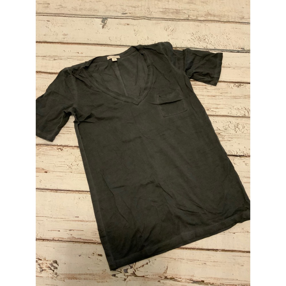 Gap Designed & Crafted Gray V-Neck Pocket T-Shirt XS Short Sleeve Tee
